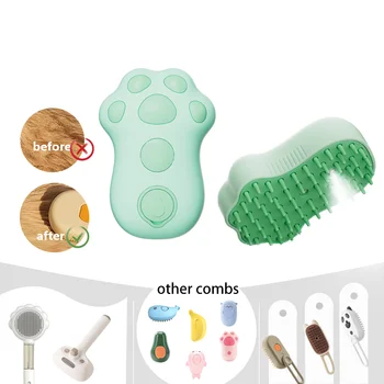 Lynpet Limited-time Promotion Safety Eco-friendly Silicone Cat Cleaning Steam Brush with UV Light