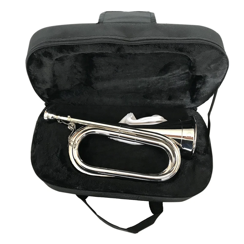 High Quality Mini Bugles Trumpet with BB Tone Brass Body & Nickel Plated Surface OEM Acceptable JYBU605N