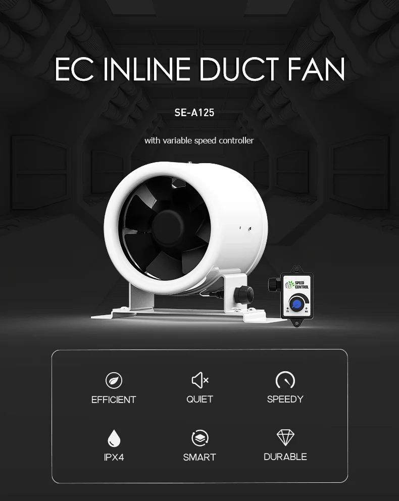 Inline Duct Fan, 110V, Plastic - detail 2