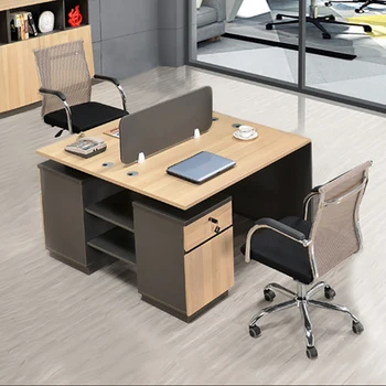 Modern staff desks with side cabinets