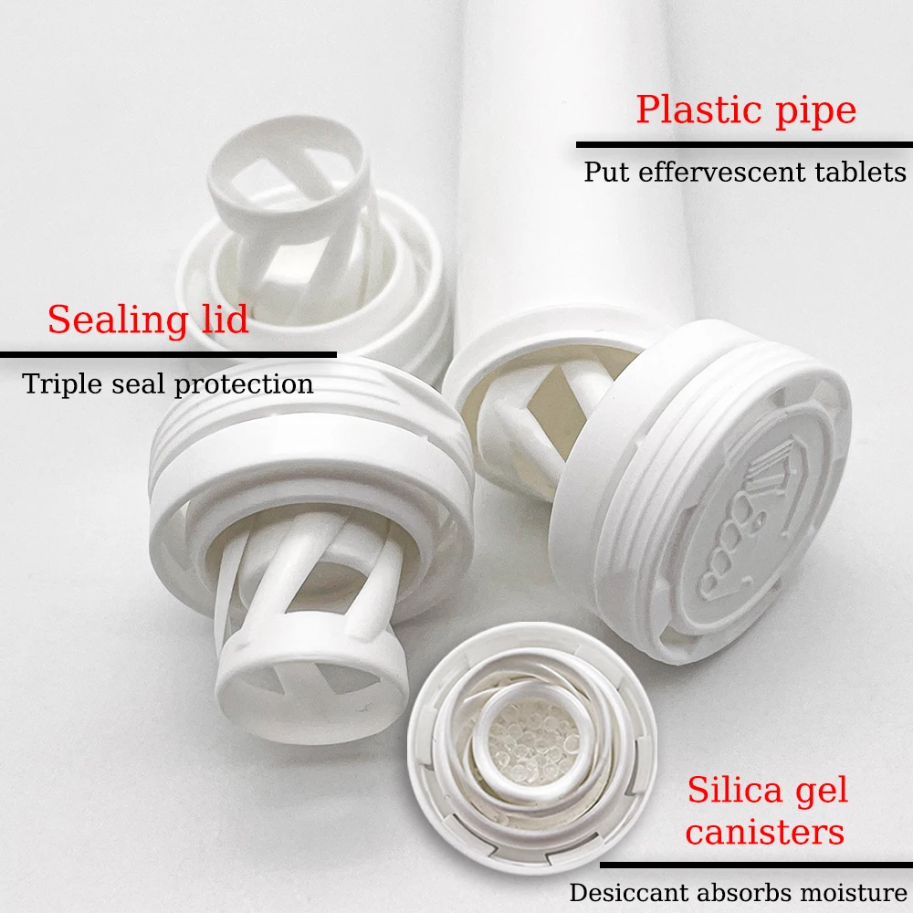 Effervescent Tablets Cylindrical Silica Gel Desiccant Canisters Absorb