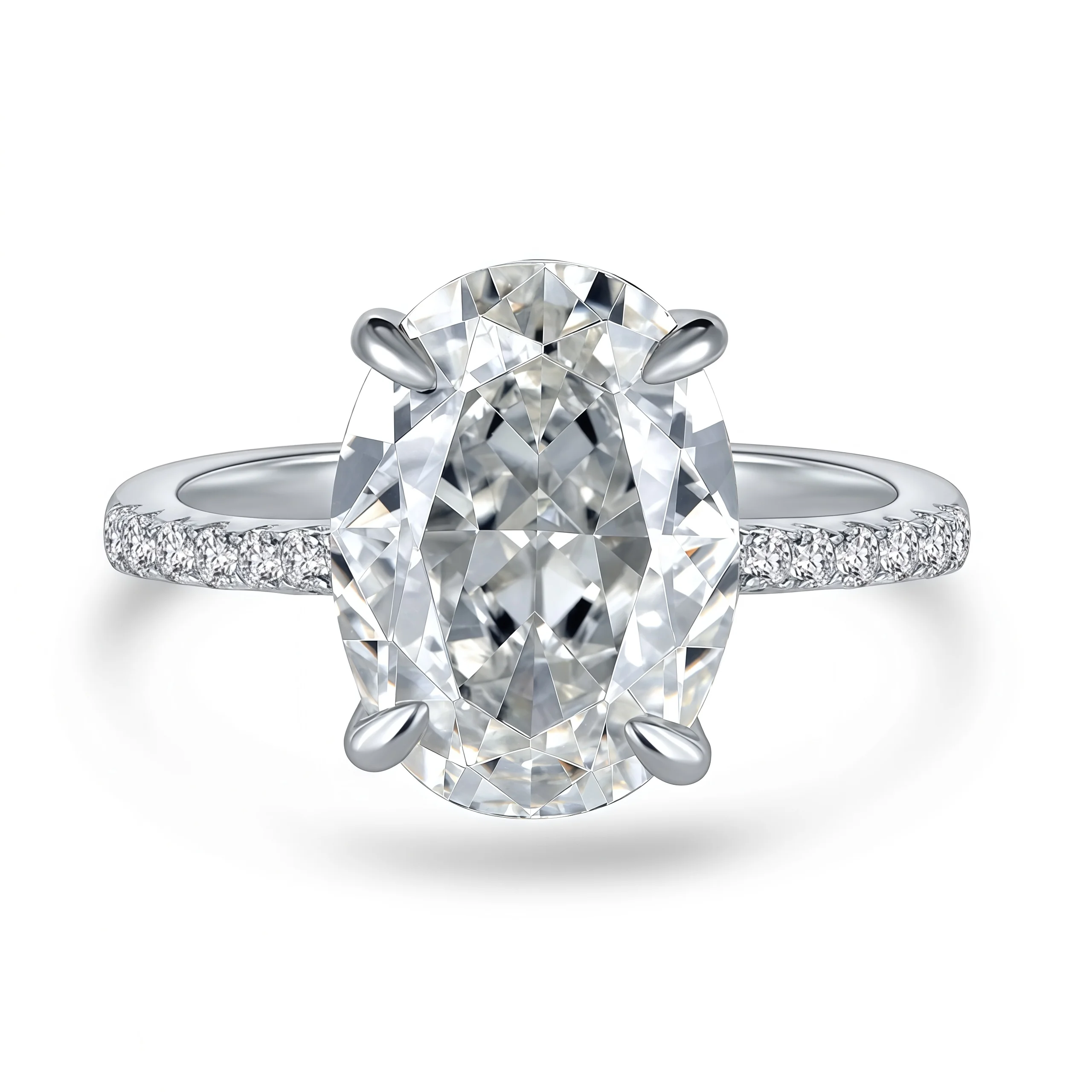 MUSHAN Jewelry Factory 925 Silver Ring 4CT High Carbon Diamond 9*13mm Oval Zirconia Jewelry Rings Engagement and Wedding Bands