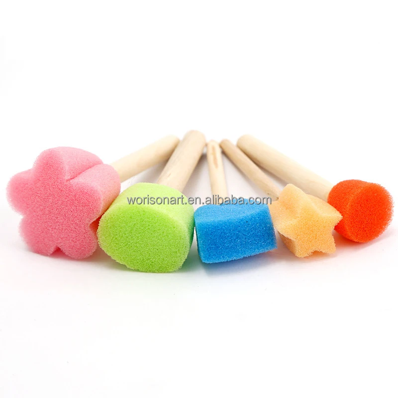 20 Pennelli In Spugna Con Manico Legno - Set Per Pittura Acrilica, Olio E Acquerello - Foto 8