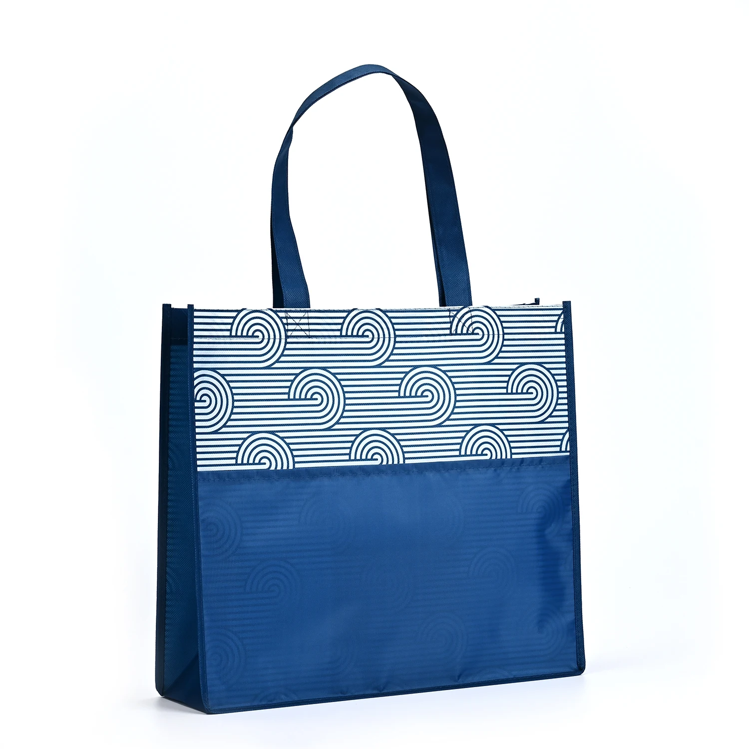 Hot Selling Wholesale Eco-Friendly RPET Backpack with Black Printed Handles Custom Logo Packaging details