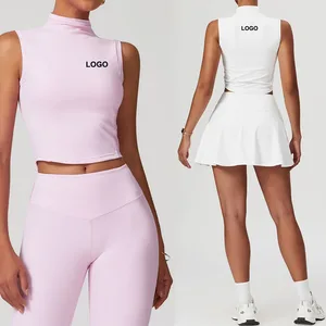 Bnice Women Sportswear Leggings De Yoga Tummy Tuck Butt Lift Women Yoga Vest Pants 2 Piece Set Active Wear Custom Tennis Skirt