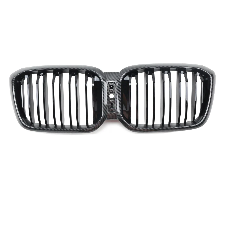 double banner carbon fiber gloss black front grille abs front bumper grille for bmw x3 g08 2021-3