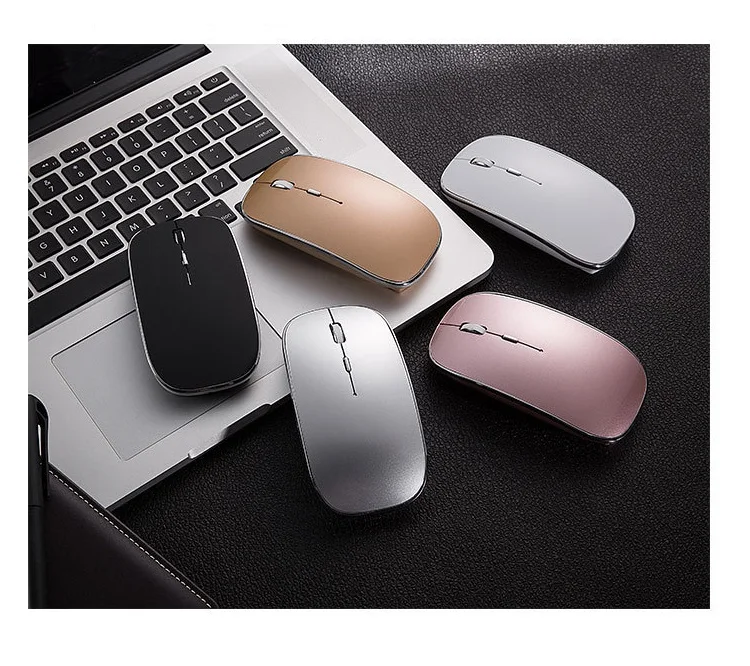Custom Silent Type C Rechargeable Aluminium Metal Roller Slim Wireless Mouse for Macbook iPad Windows Android