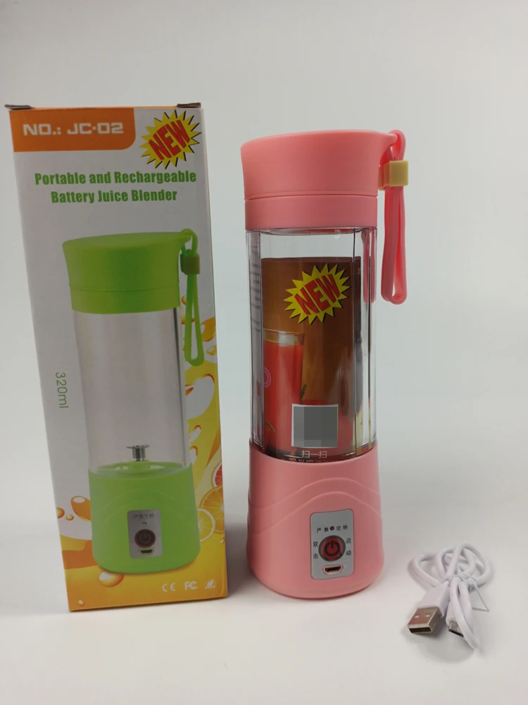 Custom 4 Blades Juice Mixer Machine Plastic Rechargeable Fruit Juice