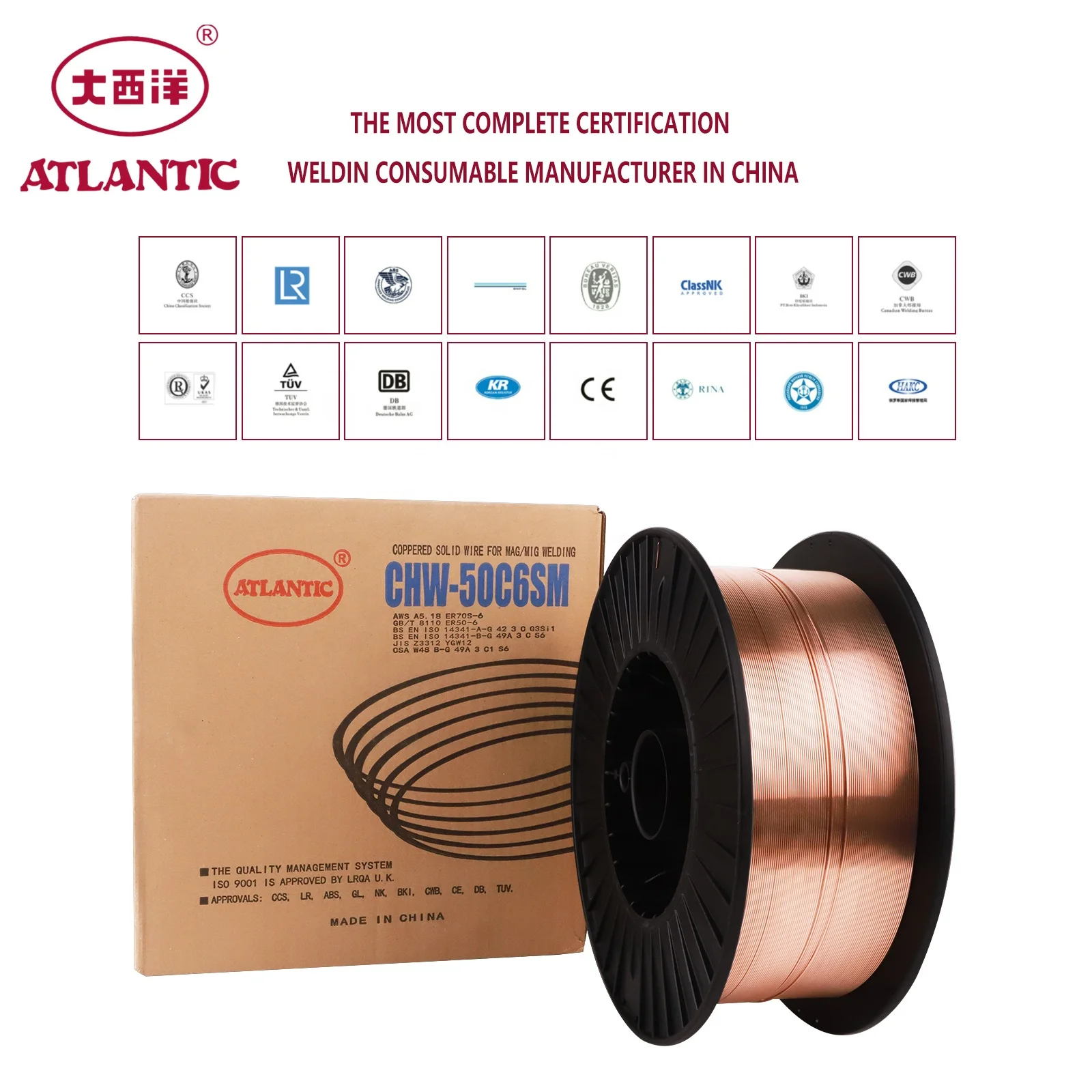 ATLANTIC OEM ODM Ex-factory Price Ordinary Various Specifications Copper Welding Wire ER70S-6 Welding Wire