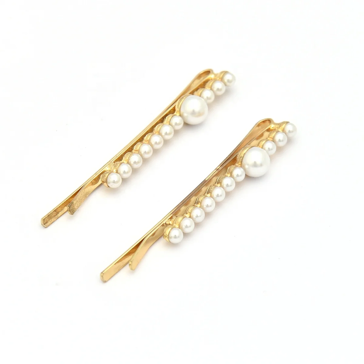 New Style High-quality Pearl Zinc Alloy Hair Pin 9cm Gold Plated Side Clip Luxury Designer Wedding Fashion Jewelry for Women