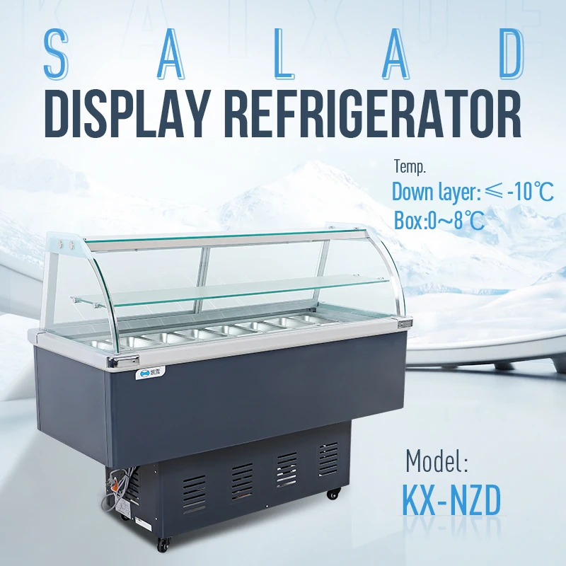 Fruit Salad Display Counter Salad Fridge