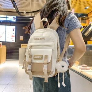 OMASKA Large Capacity Fashion School Bag Unisex Nylon Teenager Students Backpack