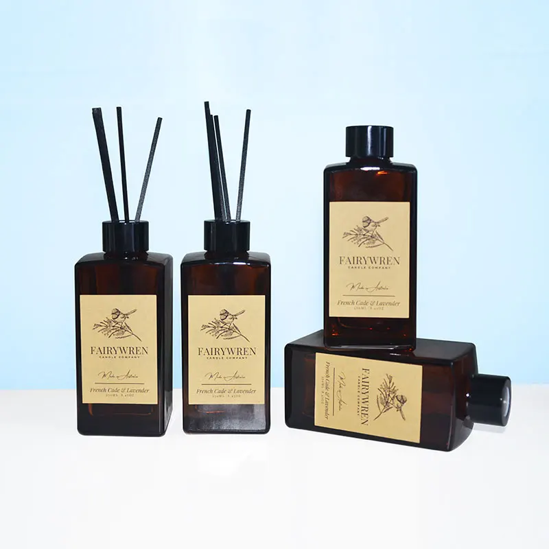 Amber Empty Glass Reed Diffuser Bottle Luxury Packaging