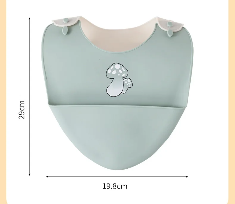 Wholesale detachable CUTE printed Waterproof Silicone material Baby drool bibs Easily Clean Feeding baby smock Bib supplier