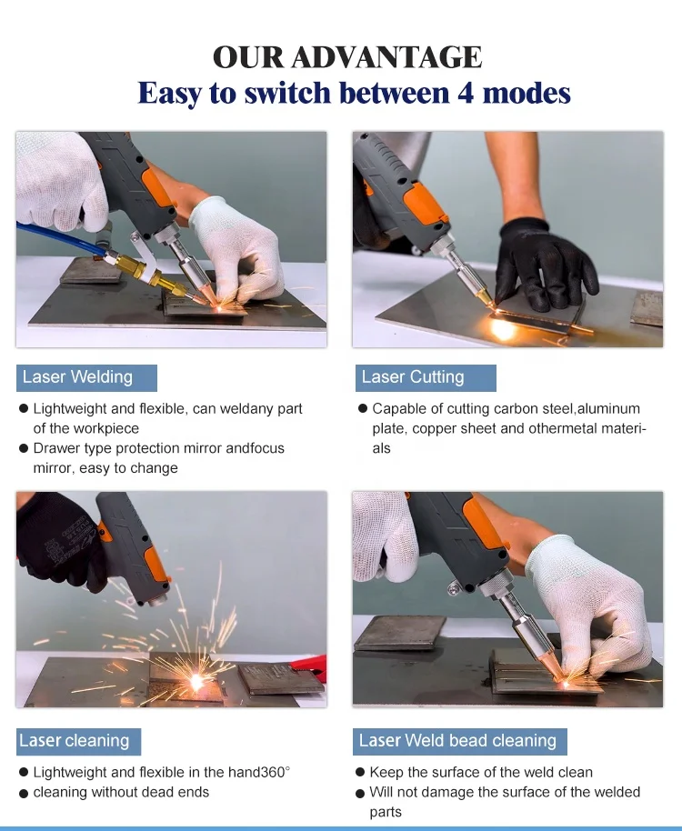 3000W Applicable Laser Welding Gun 3 in 1 Hand Held Laser Welder 