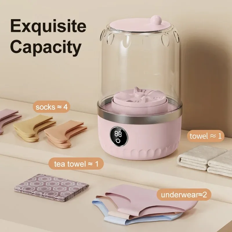 Mini Laundry Cup Dormitory Home Laundry Underwear Socks Wireless Portable Fully Automati aperçu 6