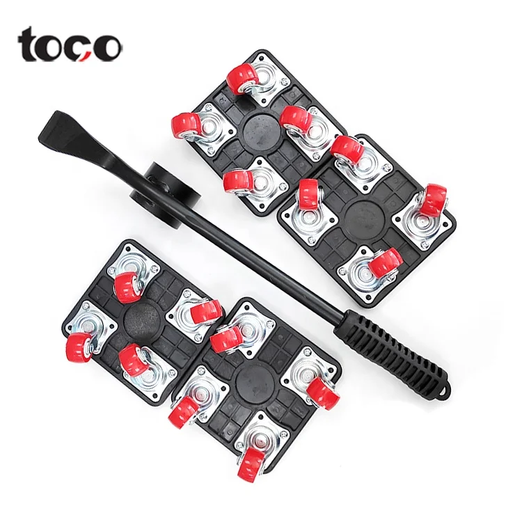 TOCO Home Trolley Lift and Move Slides Easily Triple Wheel Mover Slider Furniture Moving System Lifter Kit