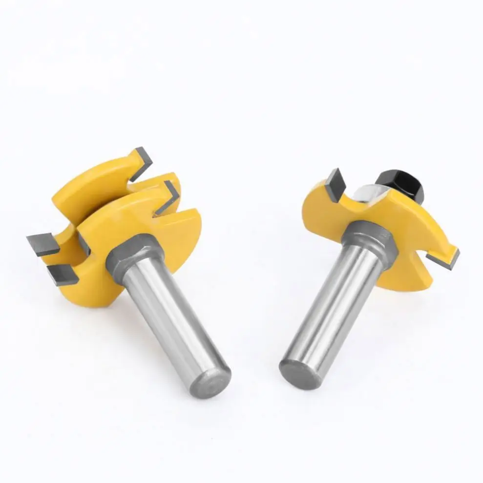 Wood Working Tools Tongue and Groove Router Bit Set 1/2" X 1/4" Shank Woodworking Cutter Tenon Cutter for Woodworking Tools