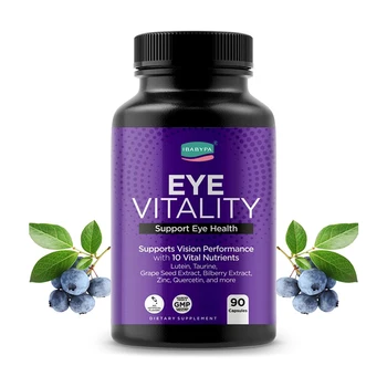 OEM Eye Vitamins Supplement Capsules with Lutein, Bilberry, Beta Carotene, L-Taurine, Zinc and Quercetin