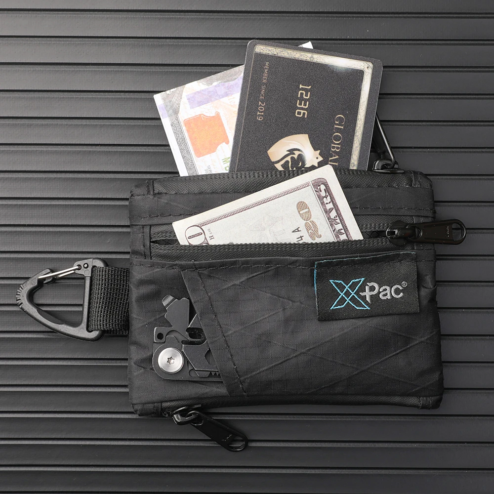 EDC 5口袋多袋X-PAC钱包钥匙扣硬币袋收纳袋实用袋，用于卡片、硬币、钞票、钥匙男士钱包