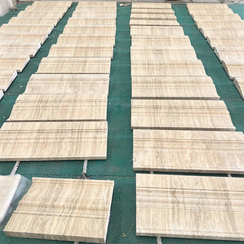 product custom italian beige travertine 24x24 tiles modern design marble stone slab floor tile for hotel polished surface-8