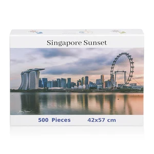 Personalized Jigsaw Puzzle Set Singapore Sunset 500 Pieces Jigsaw Puzzle Board for Kids