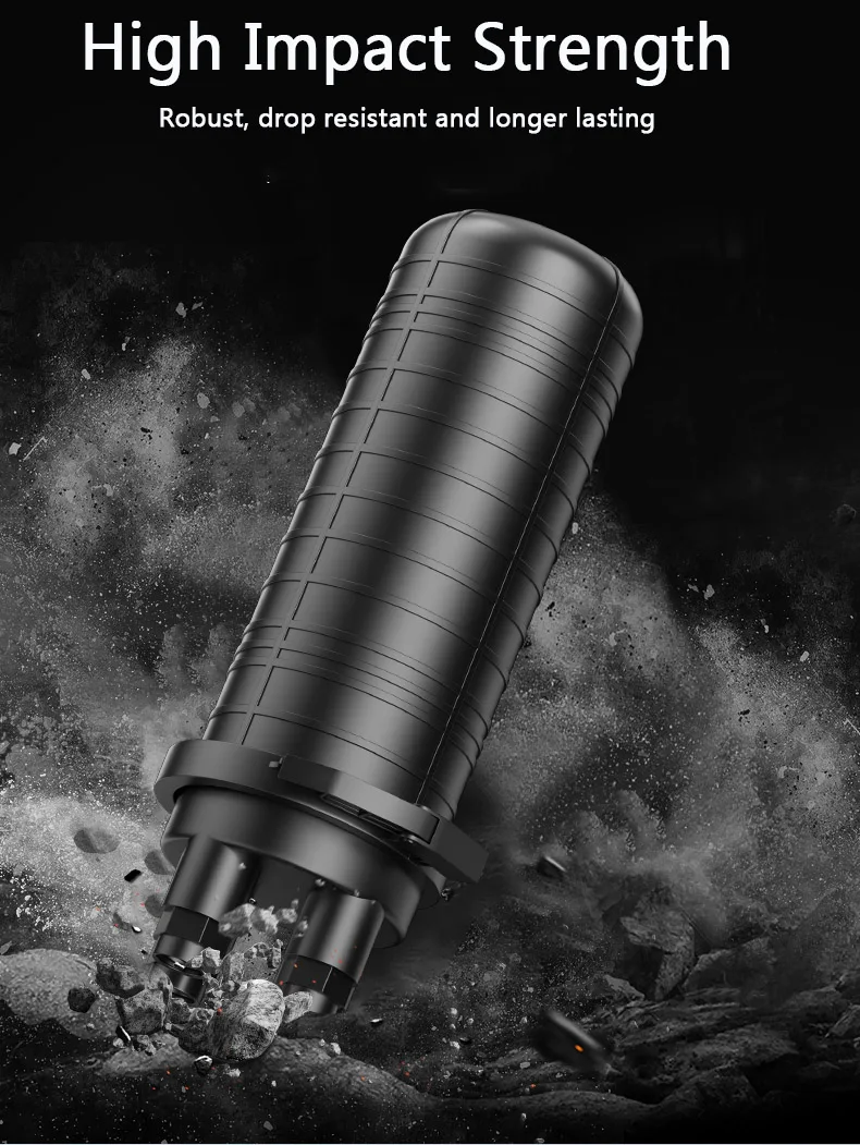 Black Terminal Box Ip68 Drop Cable Port 24 Core Dome Ftth Fiber Optic