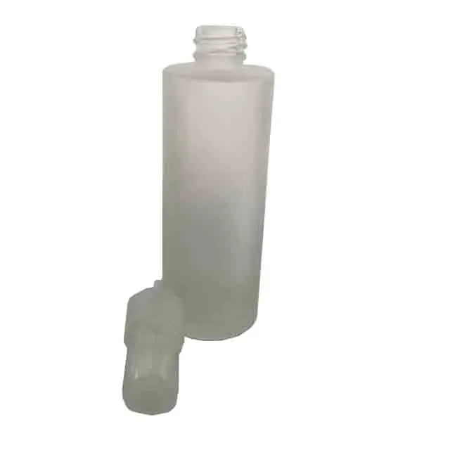 Good Quality 85ml Round Empty Frosted Glass Perfume Bottle with White Pump Sprayer