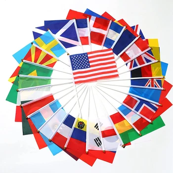 Sunshine Wholesale mini small hand National Country Flags custom Hand Held Puerto Flag With Stick