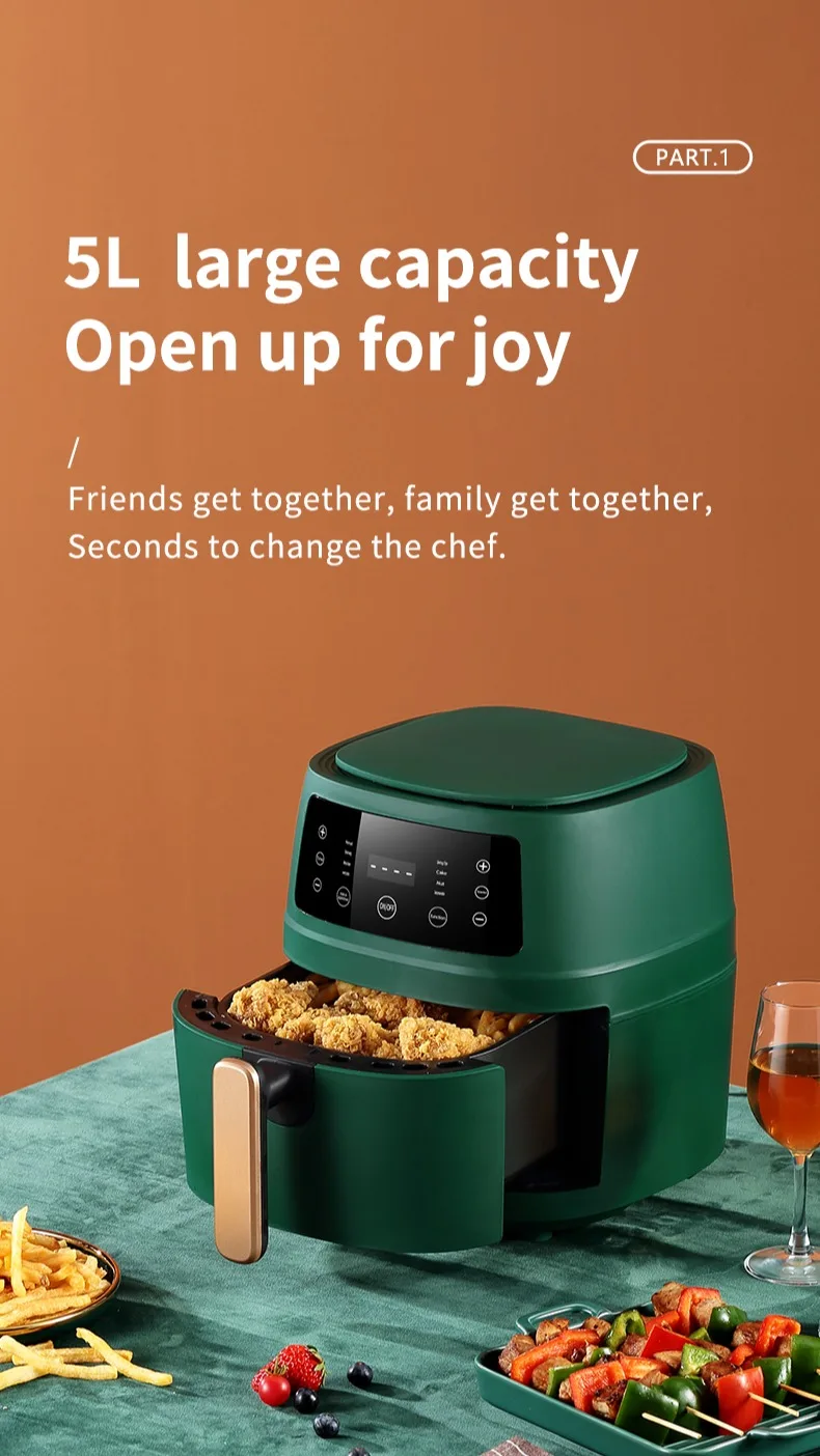 Silver Crest Air Fryer 8l ที่ใหญ่ที่สุดความจุ Fryer ดิจิตอลไม่มีน้ำมัน