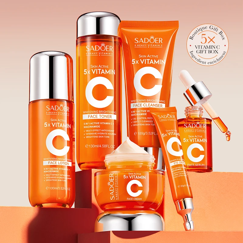 SADOER 5xビタミン スキンケアセット SADOER 5-Fold Vitamin C Whitening Brightening Skin Care Set with