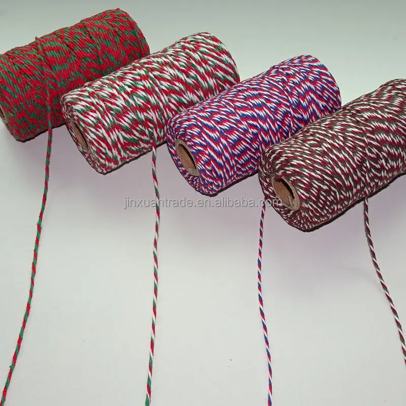 2mm Red/white Striped Baker Twine Striped Binding Bakers Metallic