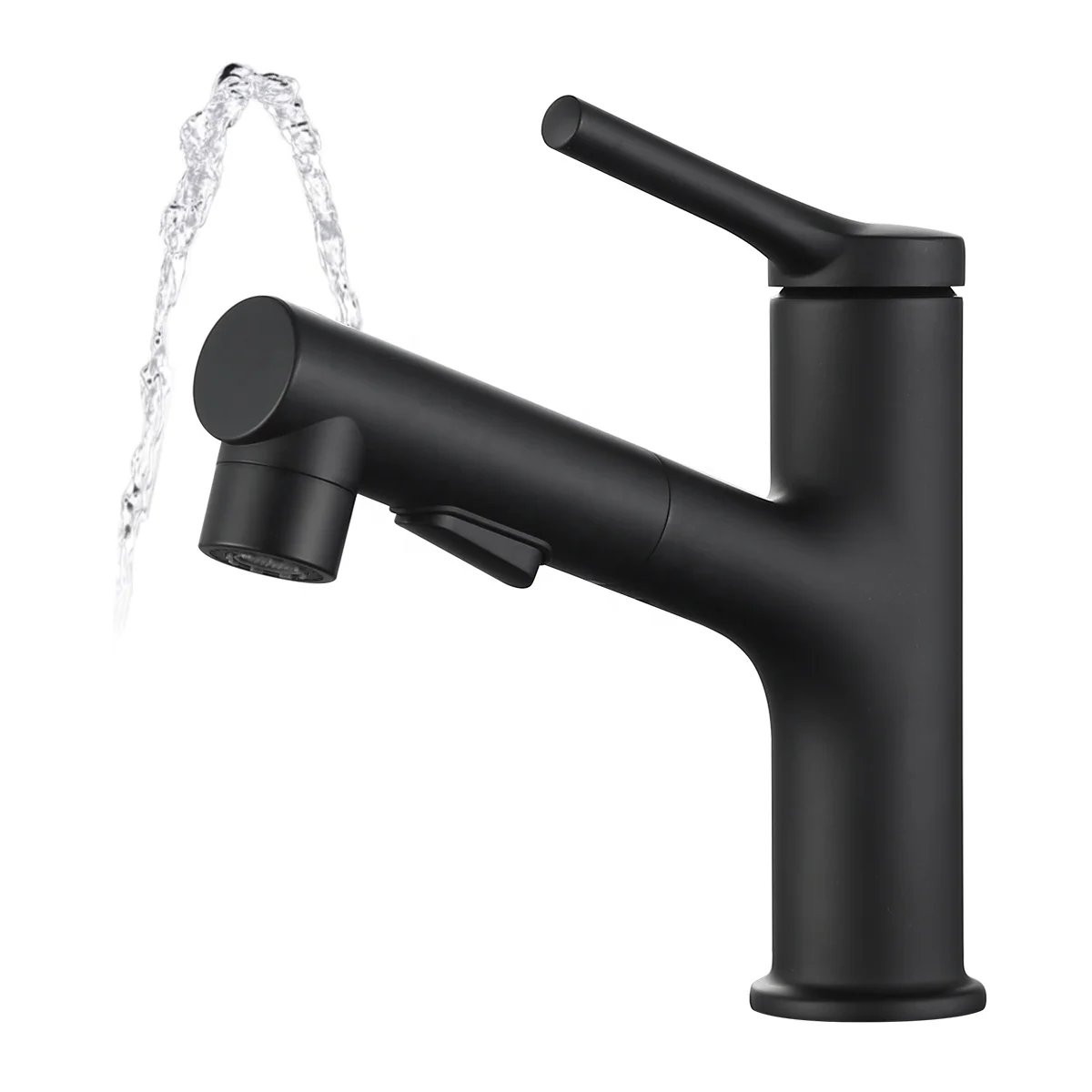 New Design 3 Function Matte Black Basin Mixer Tap Pull Down Bathroom Faucet For Bathroom And Kitchen