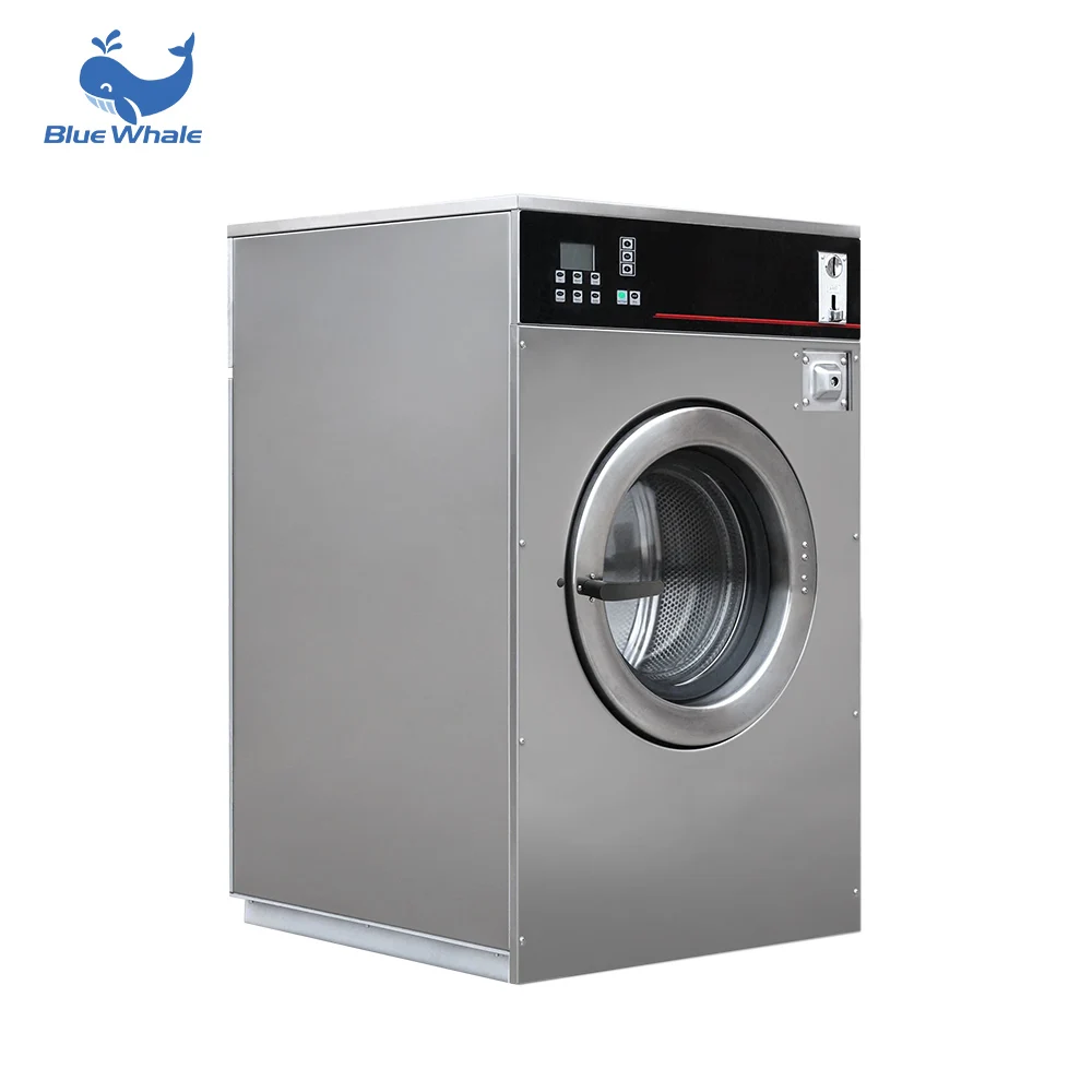 Dexter Coin Operated Washing Machine Capacity Automatic Commercial Laundry Washer Electric Gas Steam Blue Whale 220/2/50V 1.5KW