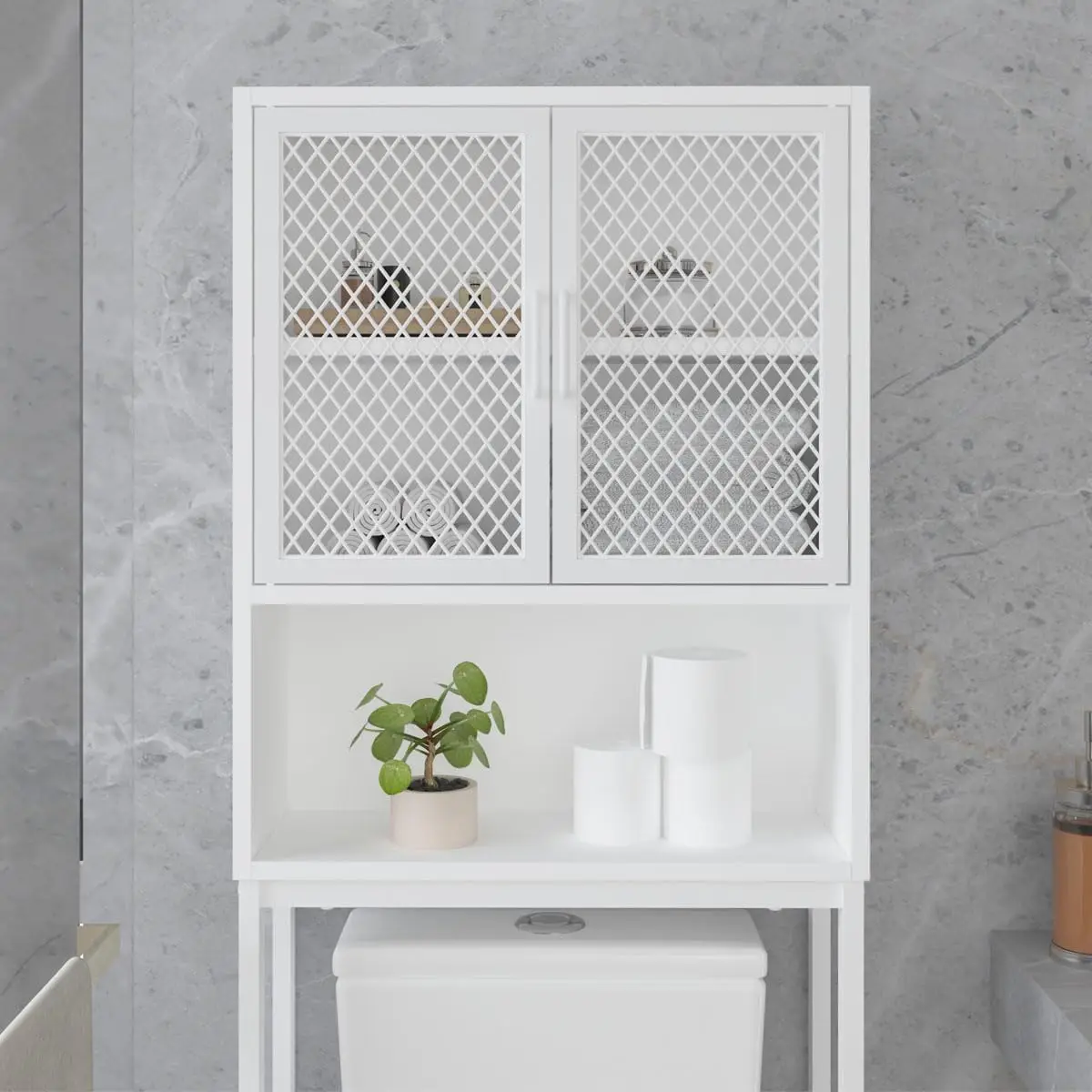Over The Toilet Storage, 5-Tier Industrial Bathroom Organizer, main image 0
