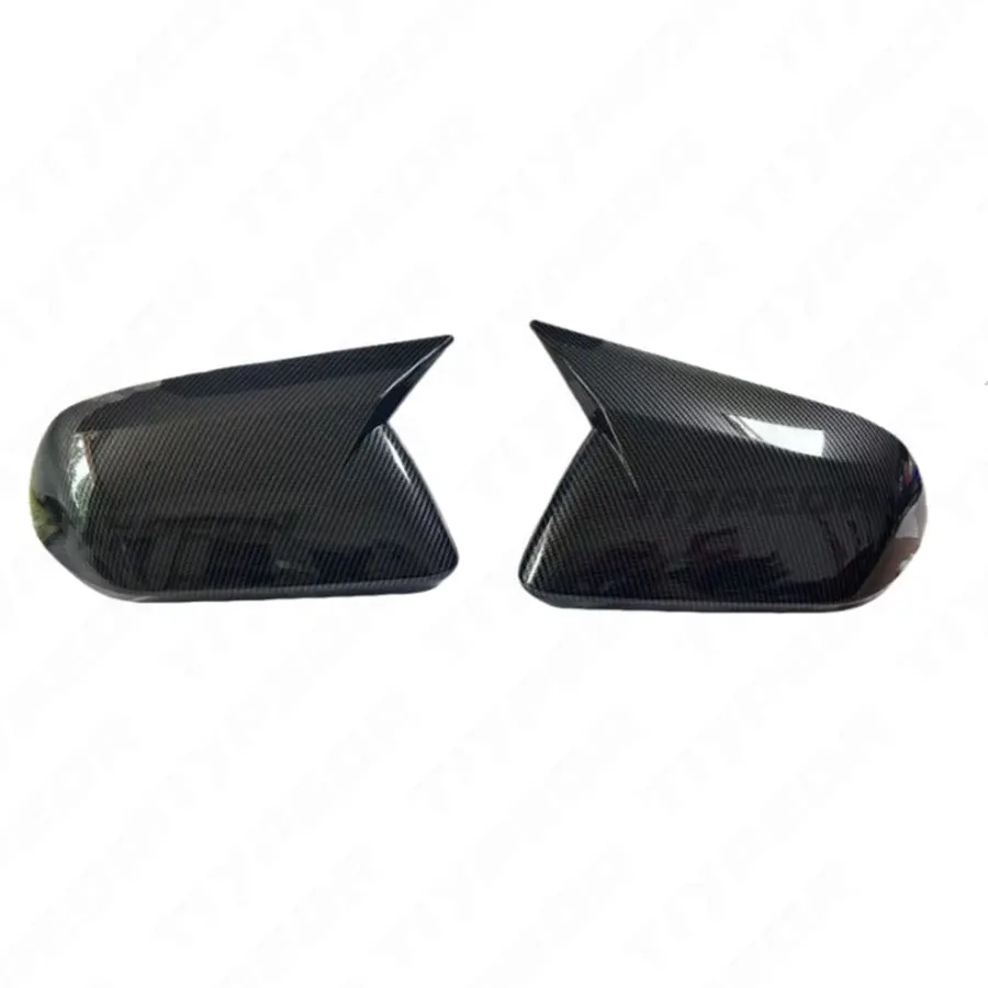 Carbon Fiber Rearview Side Mirror Cover Cap for Ford Mustang 2015 - 2022  Horn