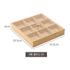 9-compartment wooden acrylic lid
