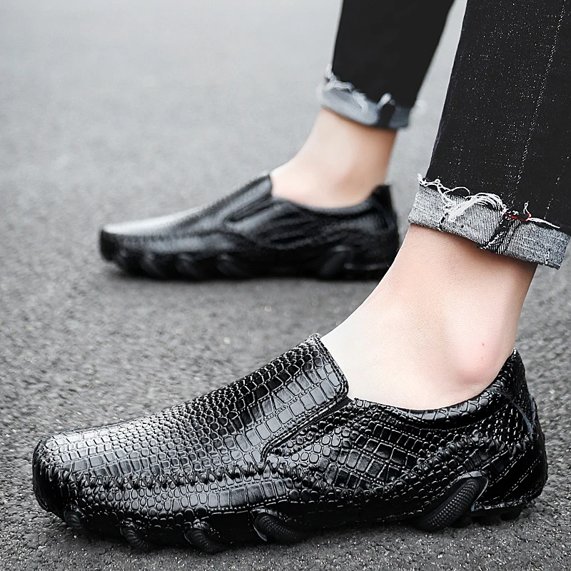 OEM Custom LOGO Large Size Hand Made Genuine Leather Office Dress Loafers For Men