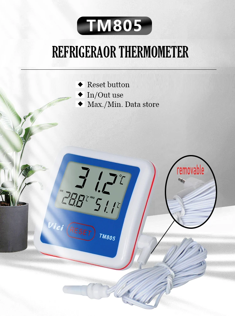 Freezer Thermometer, Refrigerator Thermometer With Hook Max Min -20 To 50  (-4 To 122 ) , Easy To Read Lcd Display Max/min Function - Perfect For Home