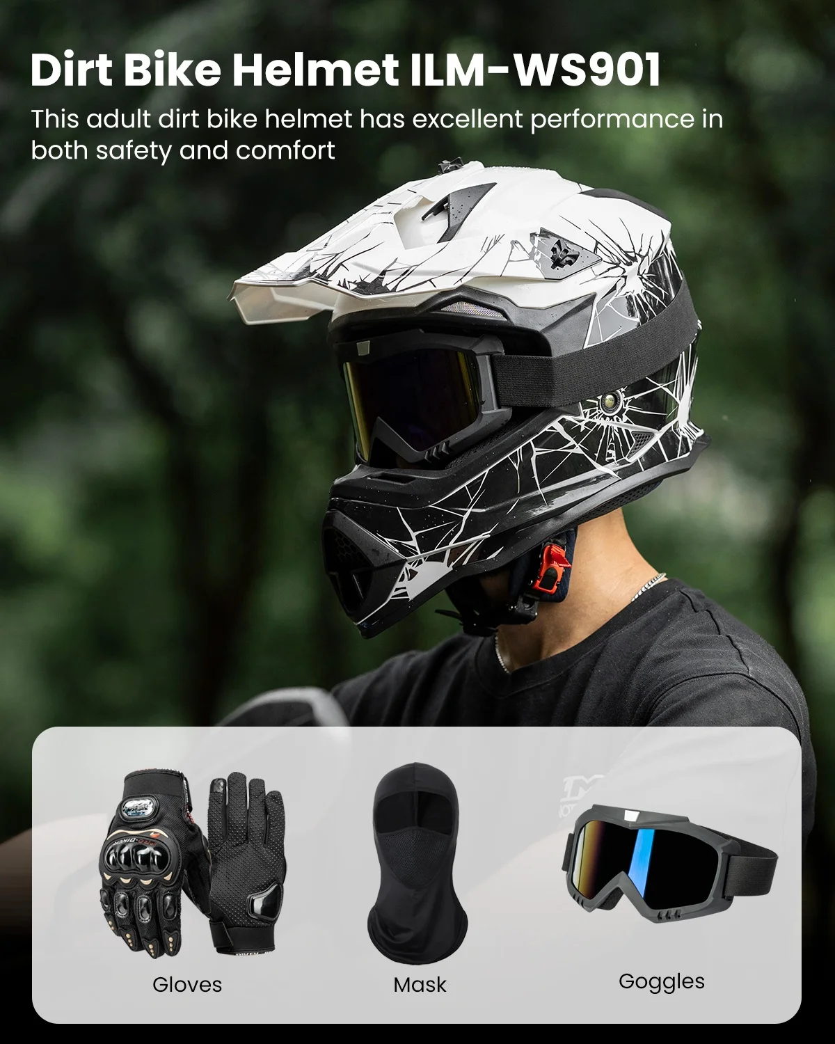 ILM Adult Dirt Bike Helmets Men Women Motocross ATV Off Road Helmet Model  WS901