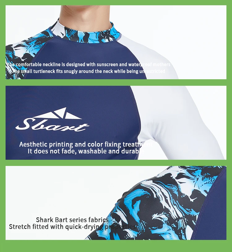 Custom Sublimation Printing Surf Clothes Long Sleeve Rashguard Quick Dry Breathable Men's Rashie UPF50+ Rash Guard For Men
