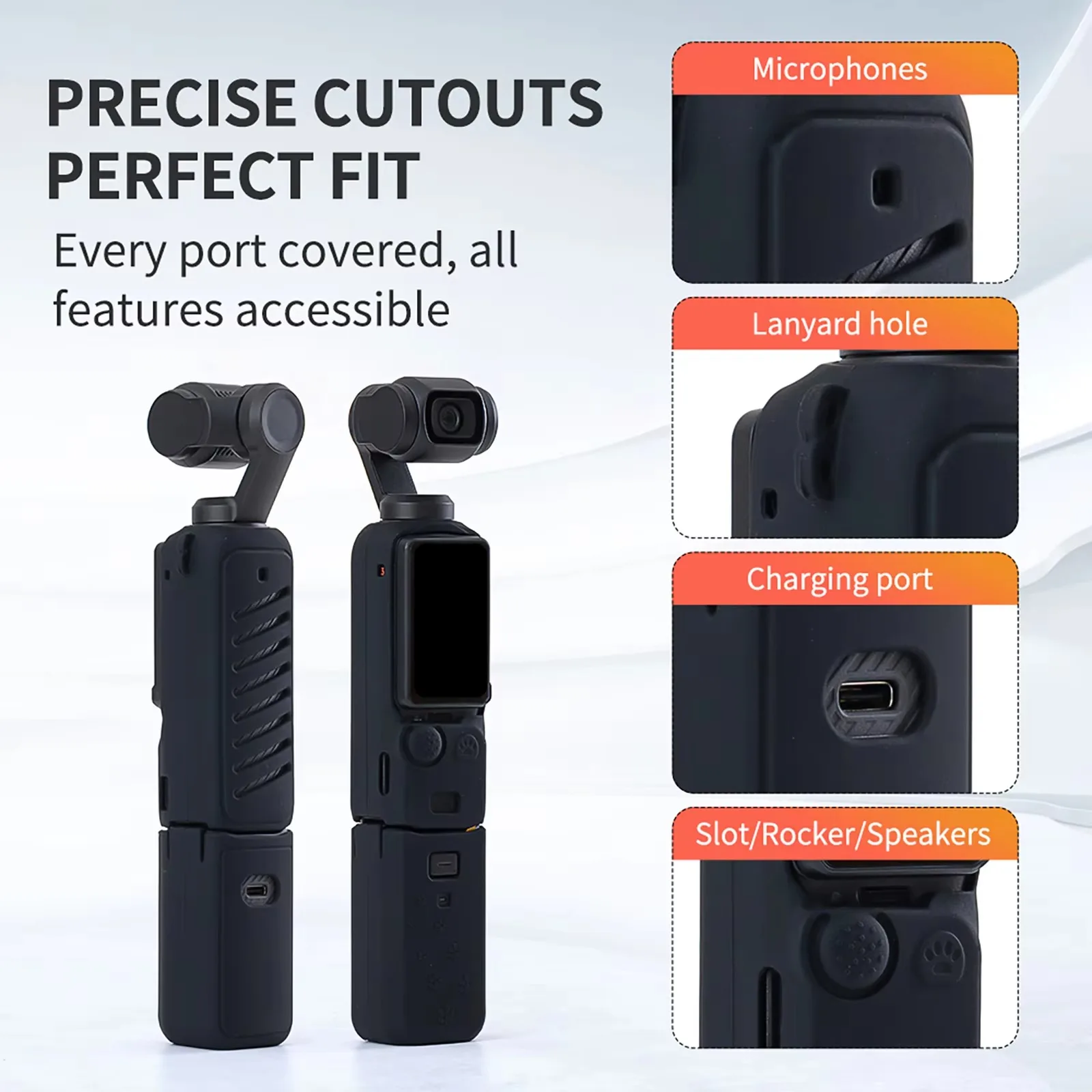 product for dji osmo pocket 3 anti fall protective silicone cover case with cover pocket sport action camera accessories-4