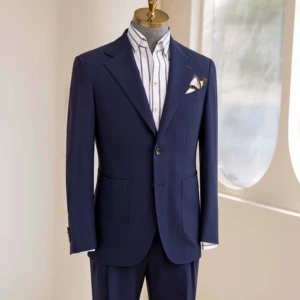Men's Haute Couture Bespoke Wedding Suit 100% Wool 120-150' Super British Fabric Single Breasted Design High Quality Pant Coat