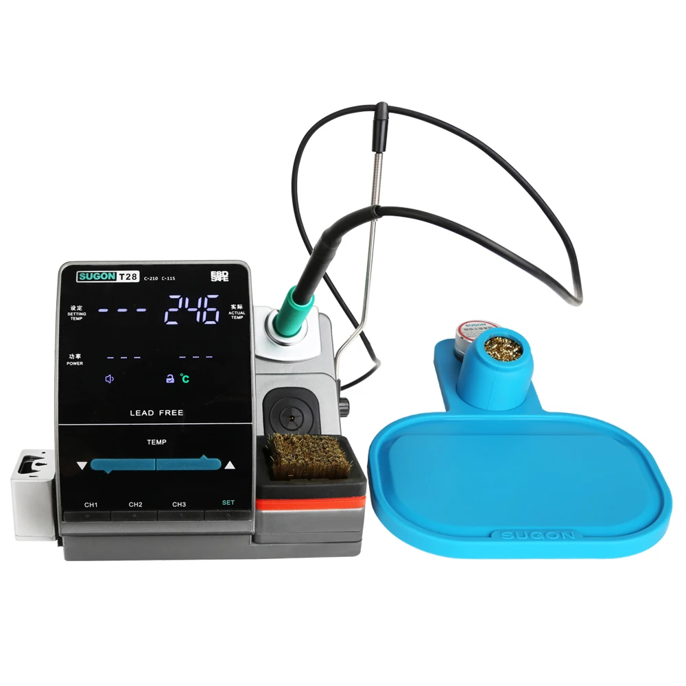 Easy to Operate Sugon T28 Soldering Iron Preheating Station With 210 115 Replace Double Welding Station