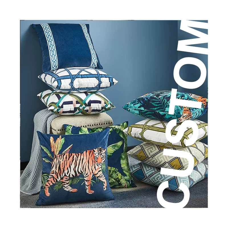Buti Digital Print Home Textiles Custom Throw Pillowcase Satin Couch Printed Decorative Cushion Cover Customized Pillow case