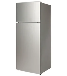 Double Door Stainless Steel Electric Top-Freezer Refrigerator 210 Liters for Household & Hotel Use