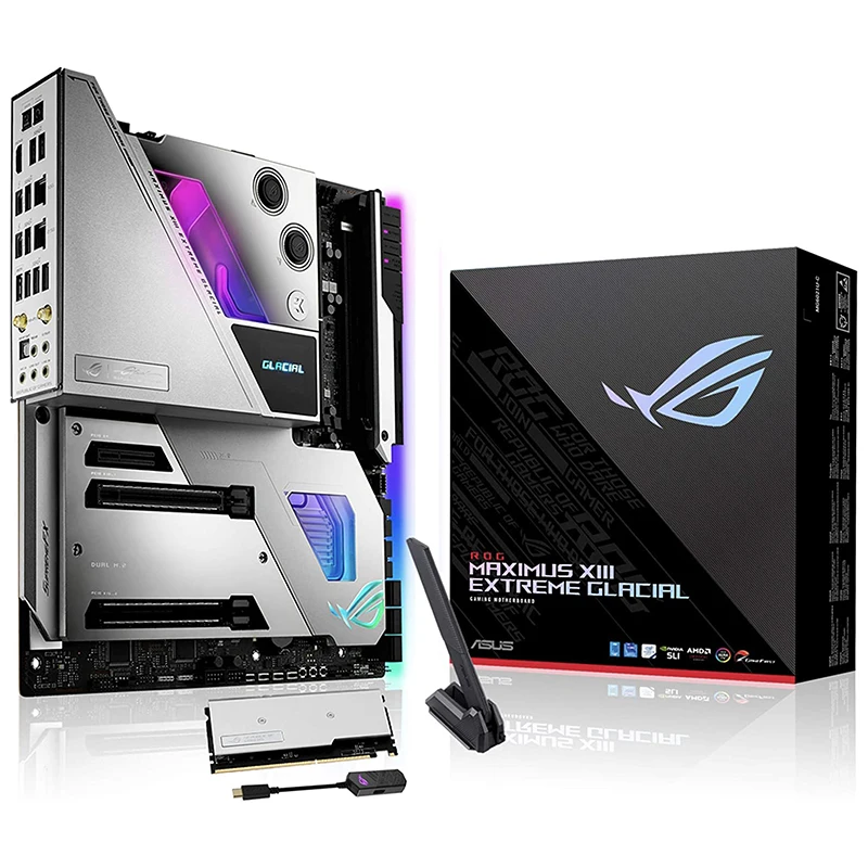 ASUS ROG Maximus XII Extreme Glacial M13EG Motherboard Gaming dengan Soket  LGA 1200 Mendukung Intel Core I9 11900K