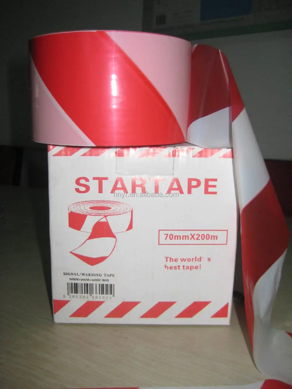 Защитная лента LDPE предупреждающая красная и белая