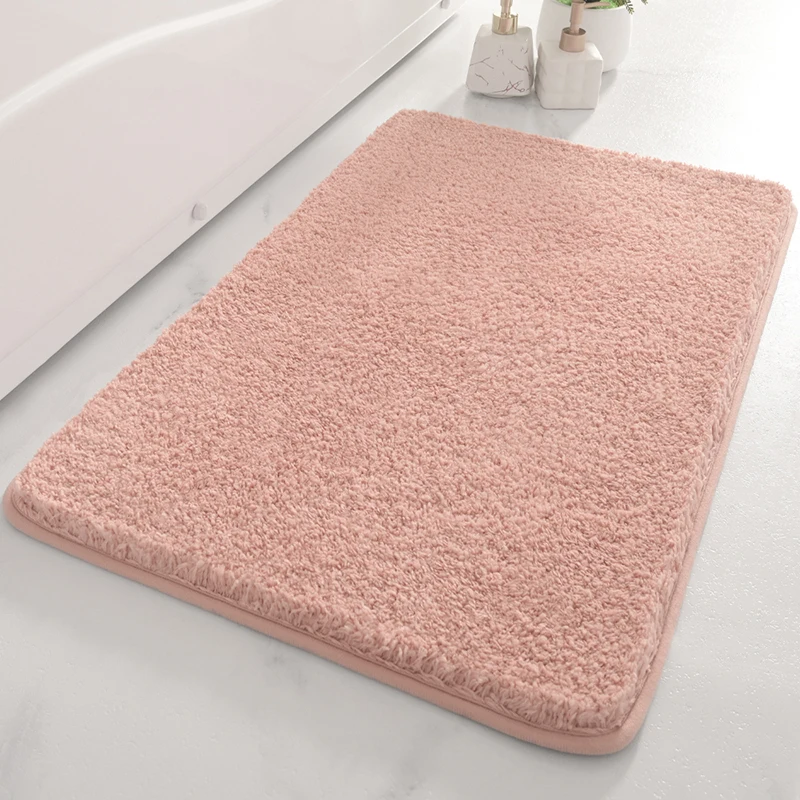   Quality Assurance Non-Slip Quick Drying Bath Mat Rug Soft Comfortable Cake Velvet Mat For Bathroom