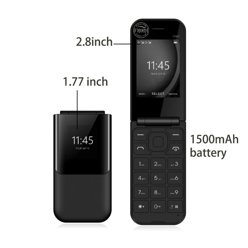 Oem Odm Flip Phones Cheap Feature Phone 4G Unlocked Cell /Fold Elder Dual Screen Custom Button 2.8 Inch Flip Phone 4G